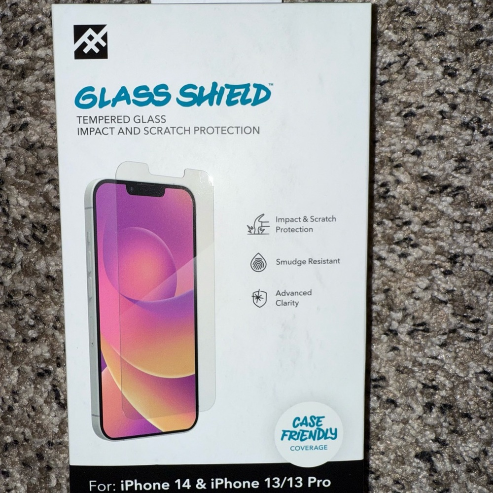 Glass Shield Tempered Glass Screen Protector for iPhone 14 & 13/13 Pro - Clear
